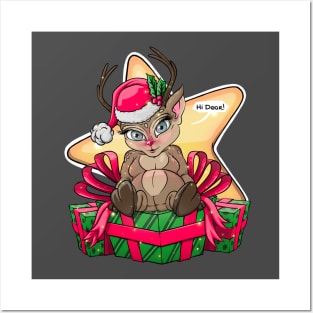 Christmas Deer with gifts for you Posters and Art